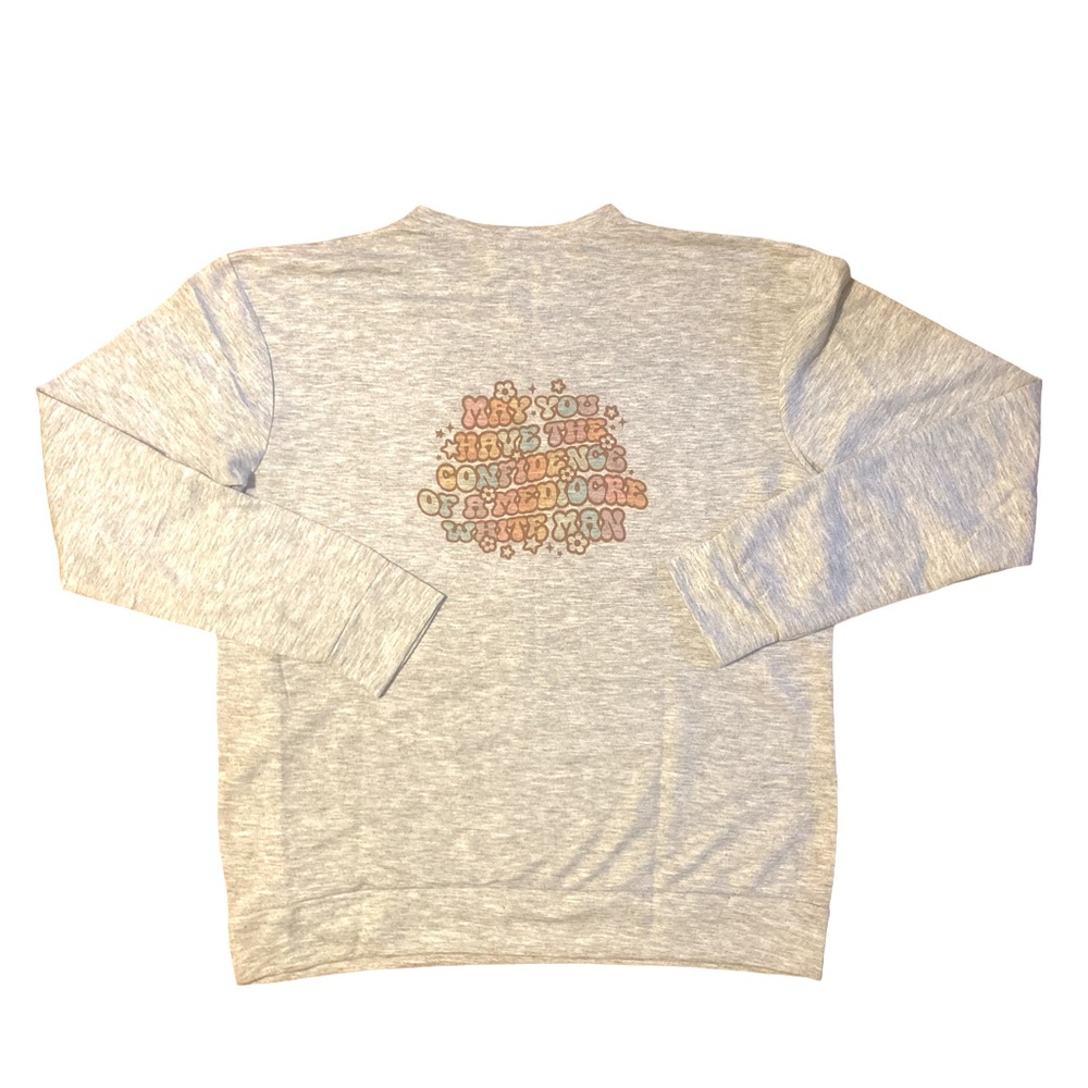 Know your worth mental health graphic crewneck raglan pullover sweatshirt large - Picture 7 of 10